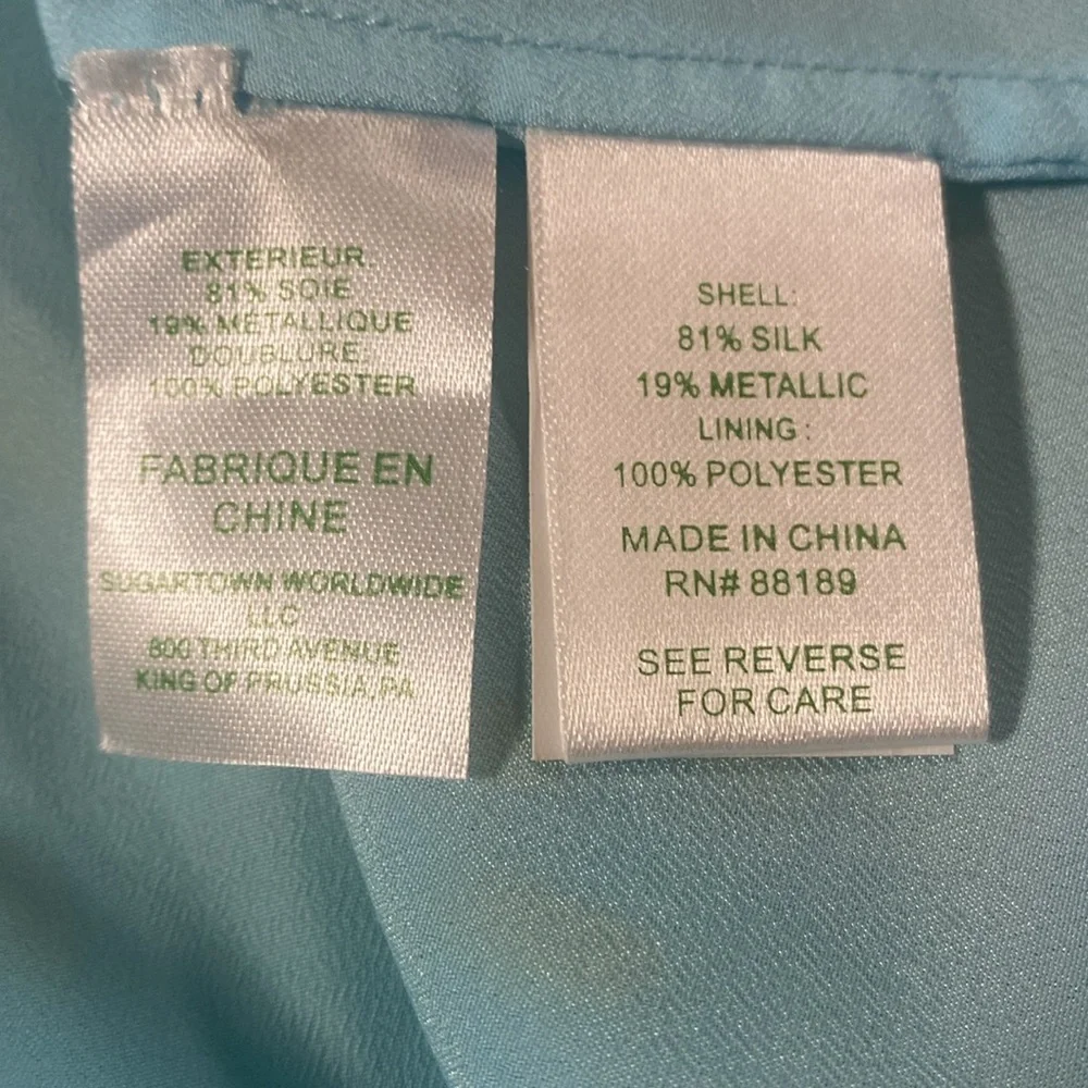 Lilly Pulitzer Del Mar blue and gold silk halter camisole - Picture 6 of 6